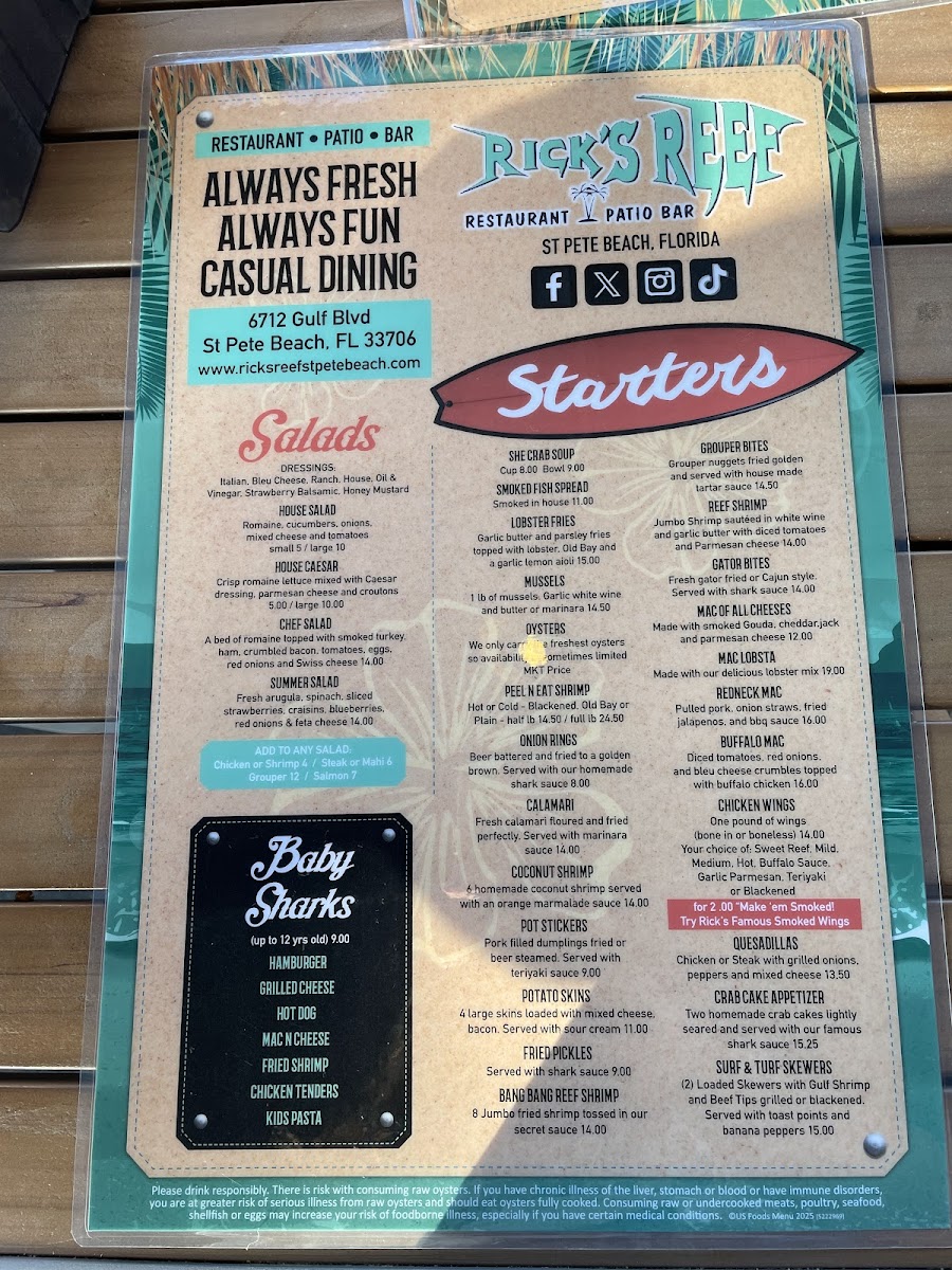 Rick's Reef Menu - Image 2